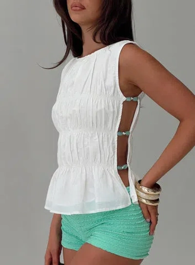 Princess Polly Read My Soul Bead Detail Top In White
