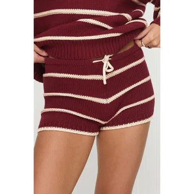 Princess Polly Read Your Mind Stripe Knit Drawstring Shorts