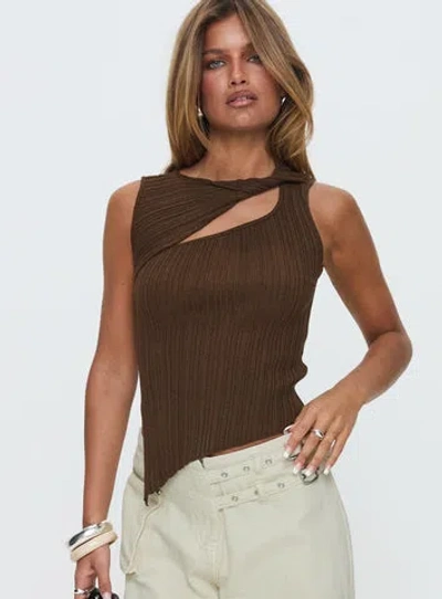 Princess Polly Realyze Cut Out Top In Brown