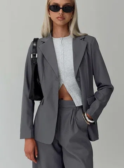 Princess Polly Relaxed Blazer In Charcoal