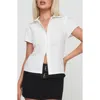 Princess Polly Reverie Short Sleeve Cotton Button-up Shirt In White