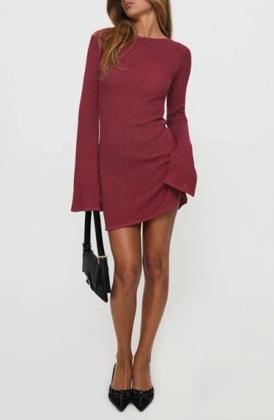 Princess Polly Rhapsody Back Cutout Long Sleeve Knit Minidress