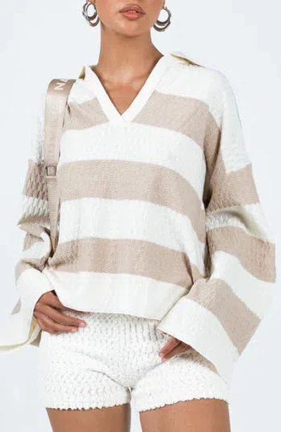 Princess Polly Rick Striped Collar Sweater In Multi