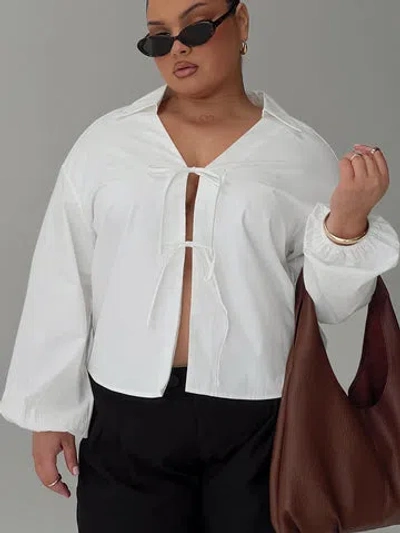Princess Polly Rinon Long Sleeve Top In White