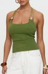 Princess Polly Roller Coaster Beaded Halter Top In Green