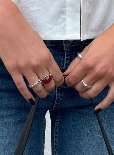 Princess Polly Romona Ring Set In Silver