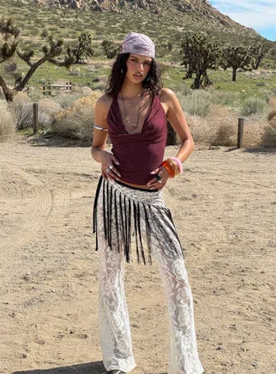 Princess Polly Rosadonna Lace Flare Pants In White