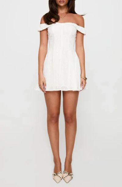 Princess Polly Rosebud Broderie Off The Shoulder Minidress