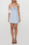 Princess Polly Rosenberg Embroidered Strapless Minidress In Blue