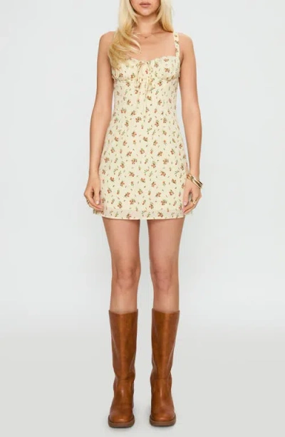 Princess Polly Rosilea Floral Print Sleeveless Minidress In Neutral