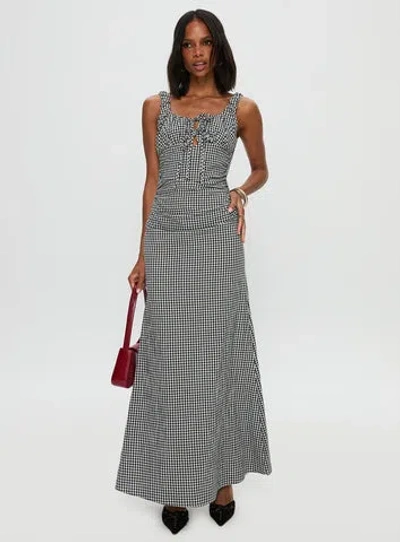 Princess Polly Roundtrip Maxi Dress Black / White In Black/white