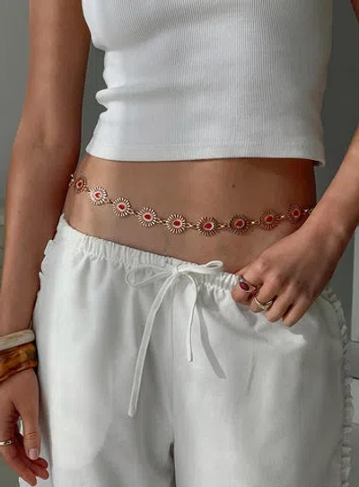 Princess Polly Royal Gleam Belt In Gold / Red