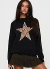Princess Polly Run The Party Knit Sweater In Black
