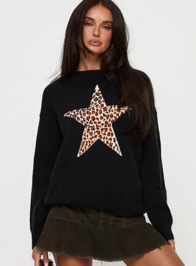 Princess Polly Run The Party Knit Sweater In Black