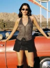 Princess Polly Running Away Faux Leather Halter Top In Brown