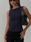 Princess Polly Running Wild Top In Blue Stripe