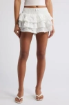 Princess Polly Ruru Ruffle Eyelet Lace Skort In White