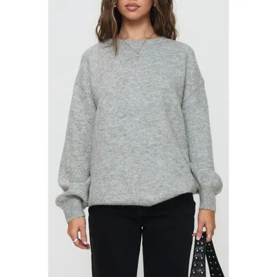 Princess Polly Ryanna Oversize Crewneck Sweater In Grey