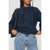Princess Polly Ryanna Oversize Crewneck Sweater In Navy