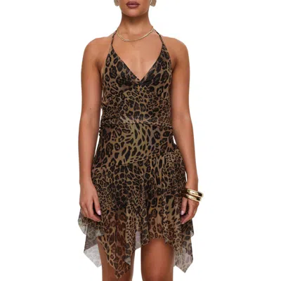 Princess Polly Sabetha Leopard Print Minidress In Brown