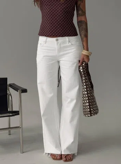 Princess Polly Sabryna Low Rise Straight Leg Jeans In White