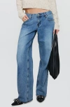 Princess Polly Sabryna Low Rise Wide Leg Jeans In Blue