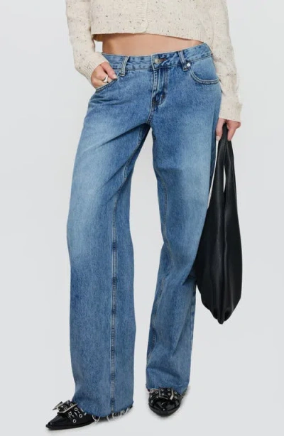 Princess Polly Sabryna Low Rise Wide Leg Jeans In Blue