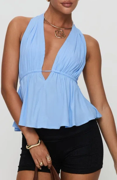 Princess Polly Saddler Halter Top In Blue