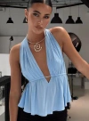 Princess Polly Saddler Halter Top In Blue