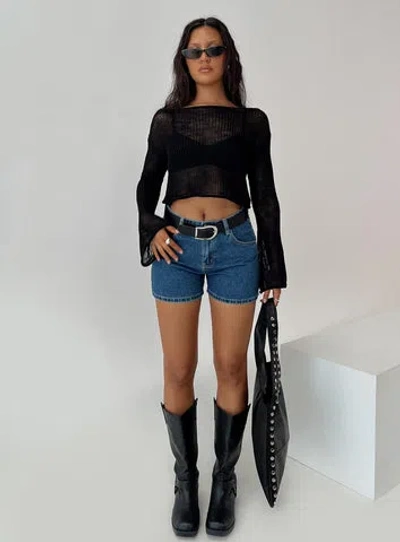 Princess Polly Saldana Shorts In Mid Blue Denim