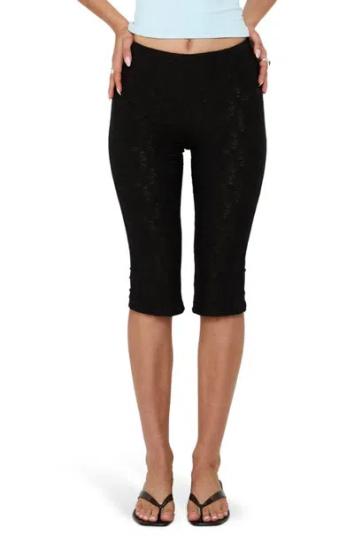 Princess Polly Samaira Eyelet Capri Pants In Black