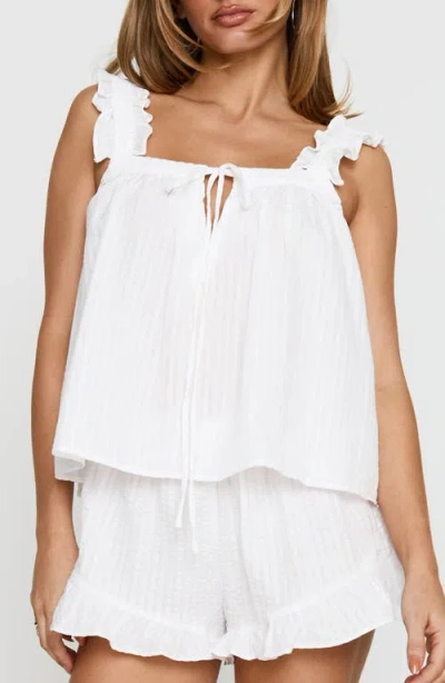 Princess Polly Santabelle Frill Strap Tank In White