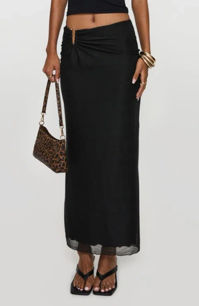 Princess Polly Satine Ruched Maxi Skirt