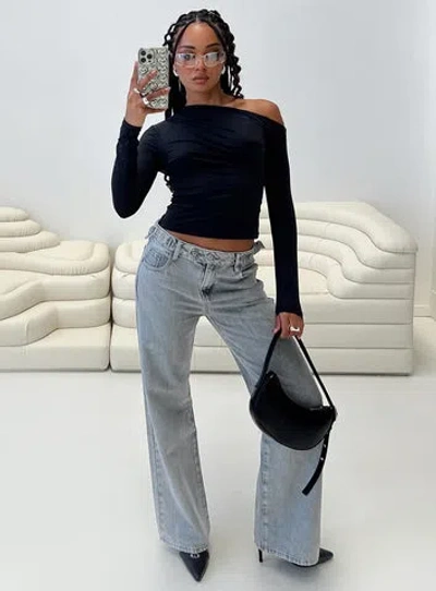 Princess Polly Scheana Low Rise Jeans In Gray