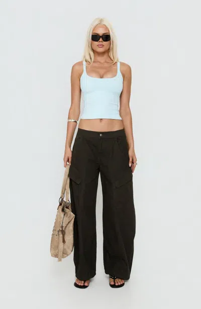 Princess Polly Selective Memory Low Rise Wide Leg Cargo Pants In Animal Print