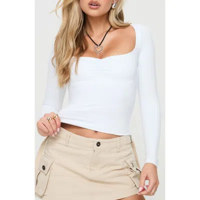 Princess Polly Selenie Sweetheart Neck Top In White