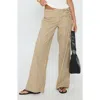 Princess Polly Seneca Wrap Waist Stripe Cotton Pants In Brown
