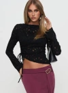 Princess Polly Sensua Long Sleeve Top In Black