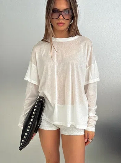 Princess Polly Settle Down Layered Long Sleeve Top In White