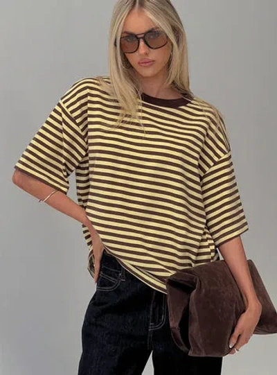 Princess Polly Settle Down Short Sleeve Top In Yellow