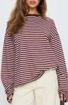 Princess Polly Settle Down Stripe Oversize T-shirt In Multi