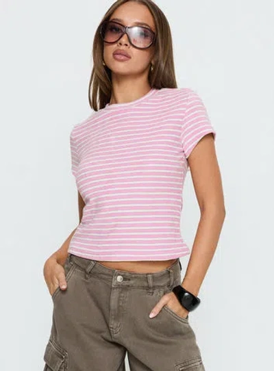Princess Polly Settle Down Terry Baby Tee In Pink