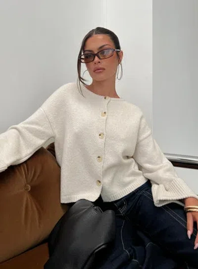 Princess Polly Shinead Cuffed Knit Cardigan In White