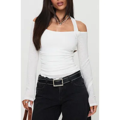 Princess Polly Shivers Cold Shoulder Halter Top In White