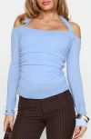 Princess Polly Shivers Halter Long Sleeve Top In Blue