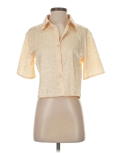 Pre-owned Princess Polly Short Sleeve Blouse In Ivory
