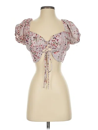 Pre-owned Princess Polly Short Sleeve Blouse In Pink