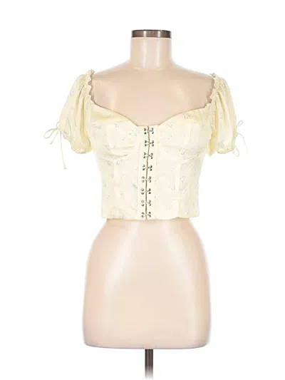 Princess Polly Short Sleeve Blouse In Yellow
