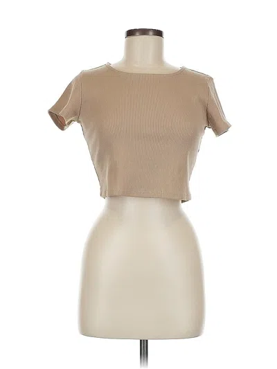 Pre-owned Princess Polly Short Sleeve T-shirt In Brown