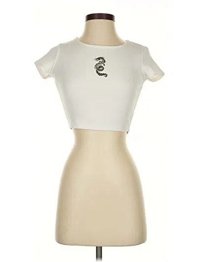 Pre-owned Princess Polly Short Sleeve T-shirt In White